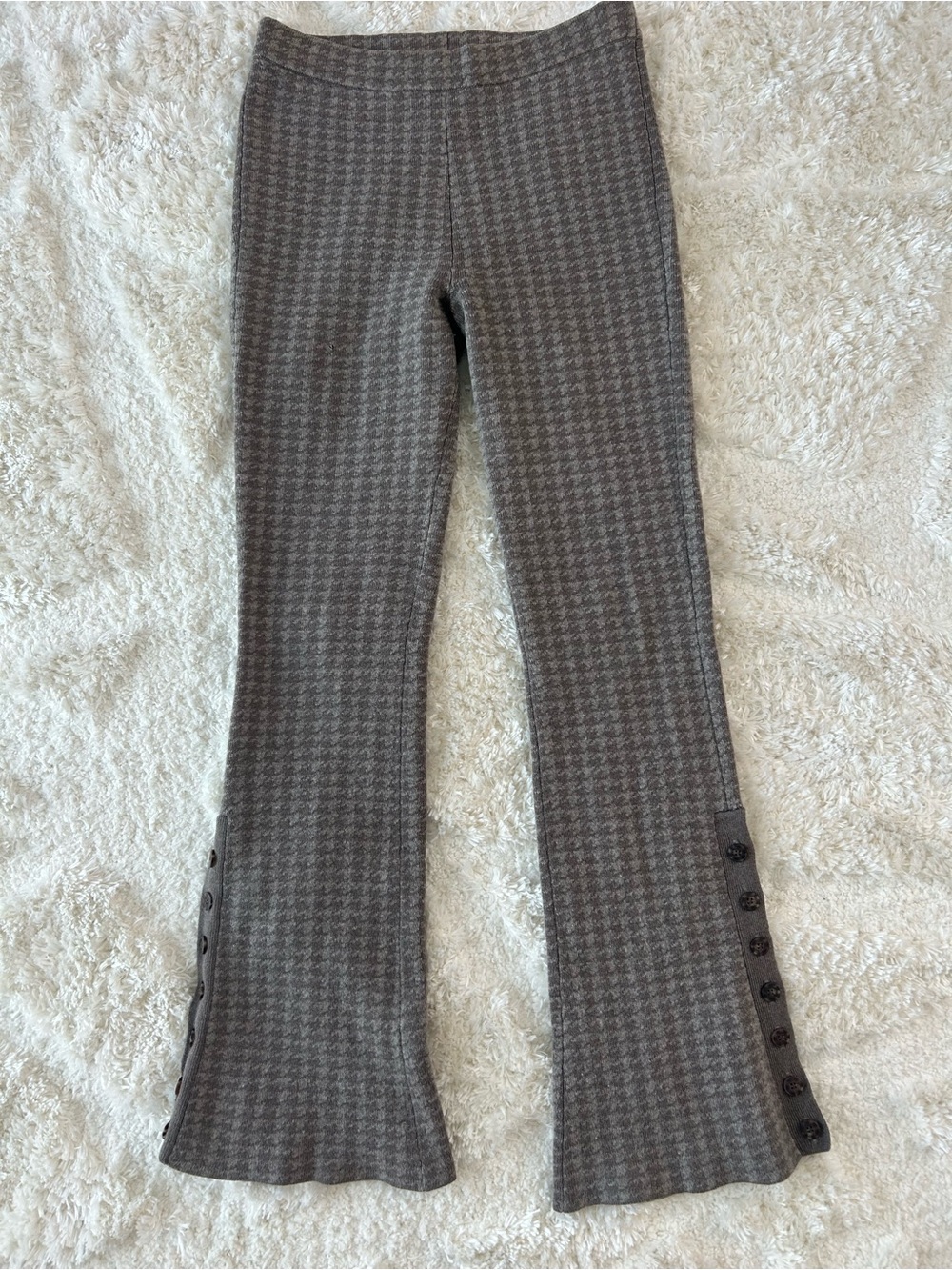 NAADAM Women’s Houndstooth Sweater Pants in Brown
